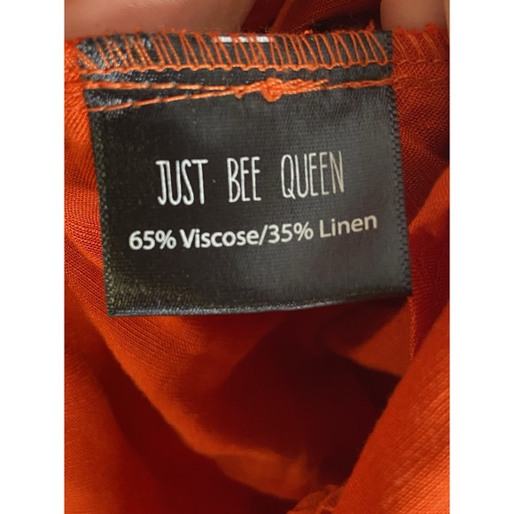 Just Be Queen Solange Mini Dress Ruched One Shoulder Linen Blend Chilli Size XS - Picture 13 of 13